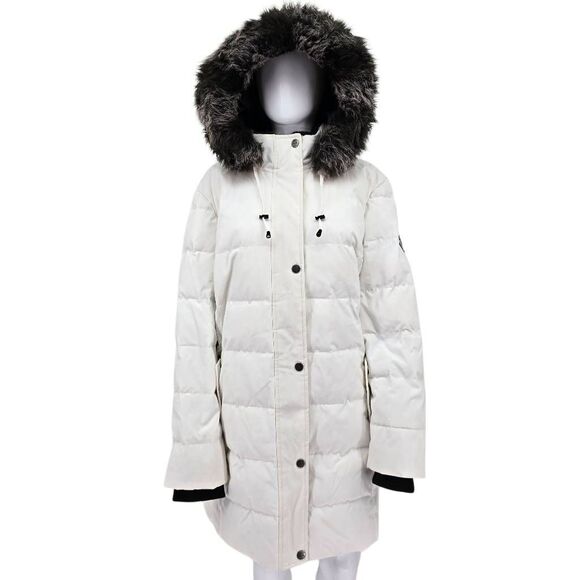 Arctic Expedition Women's Down Parka Hooded Coat White 2X - Picture 1 of 12